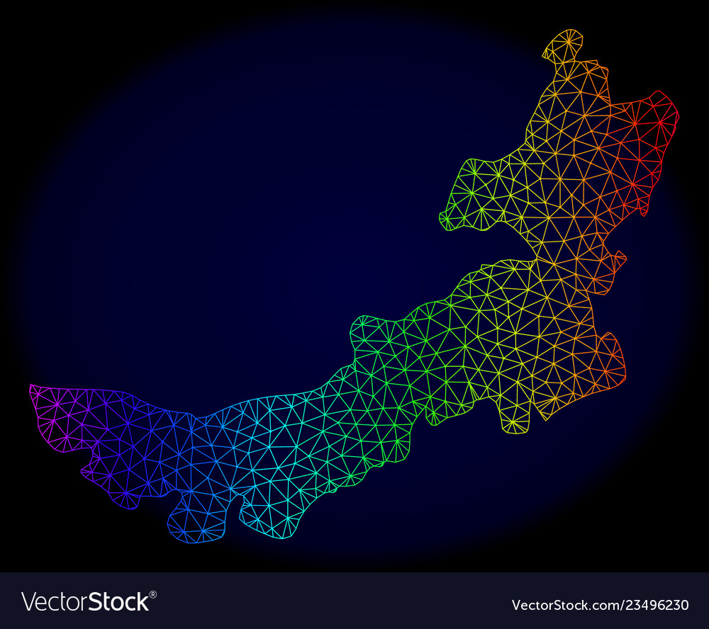 Polygonal network spectrum mesh map vector image Polygonal network spectrum mesh map