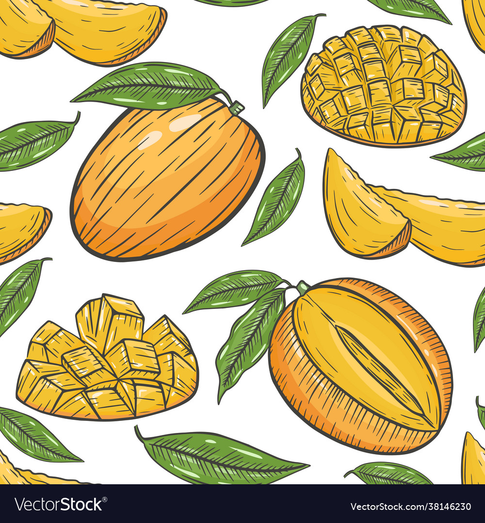 Seamless pattern with mango