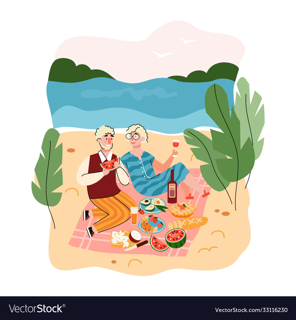 Senior Couple Picknick am Meer
