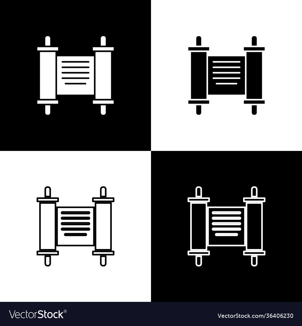 Set decree paper parchment scroll icon vector image Set decree paper parchment scroll icon