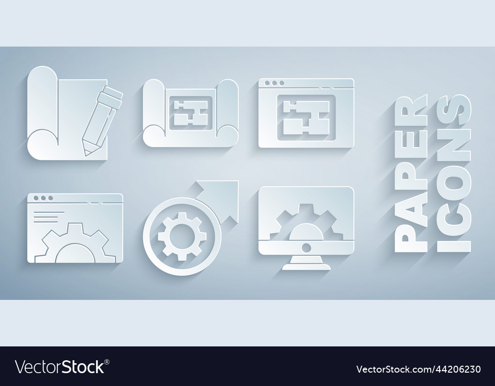 Set gear and arrows as workflow process house vector image Set gear and arrows as workflow process house
