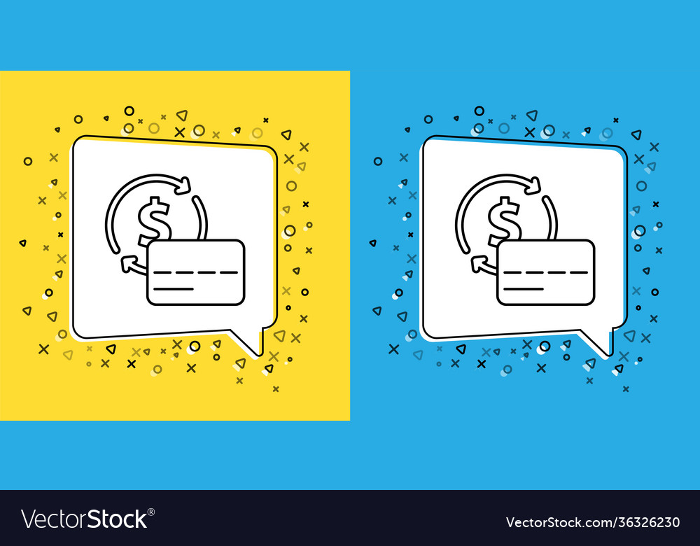 Set line credit card icon isolated on yellow