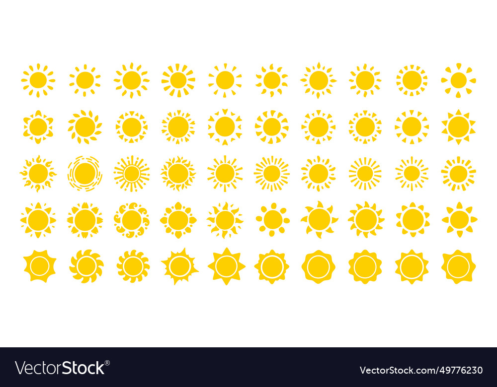 Sun icon the silhouette of shining Royalty Free Vector Image