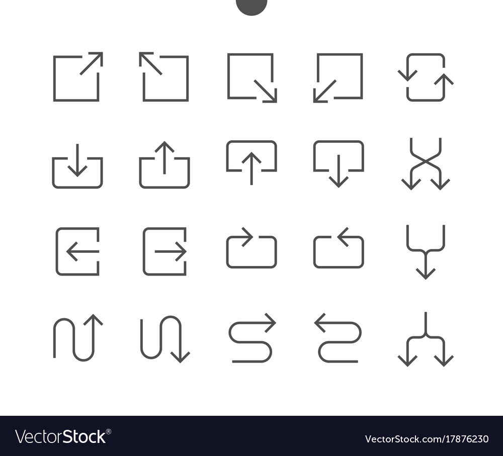 Thin Pixel Arrows UI Icons