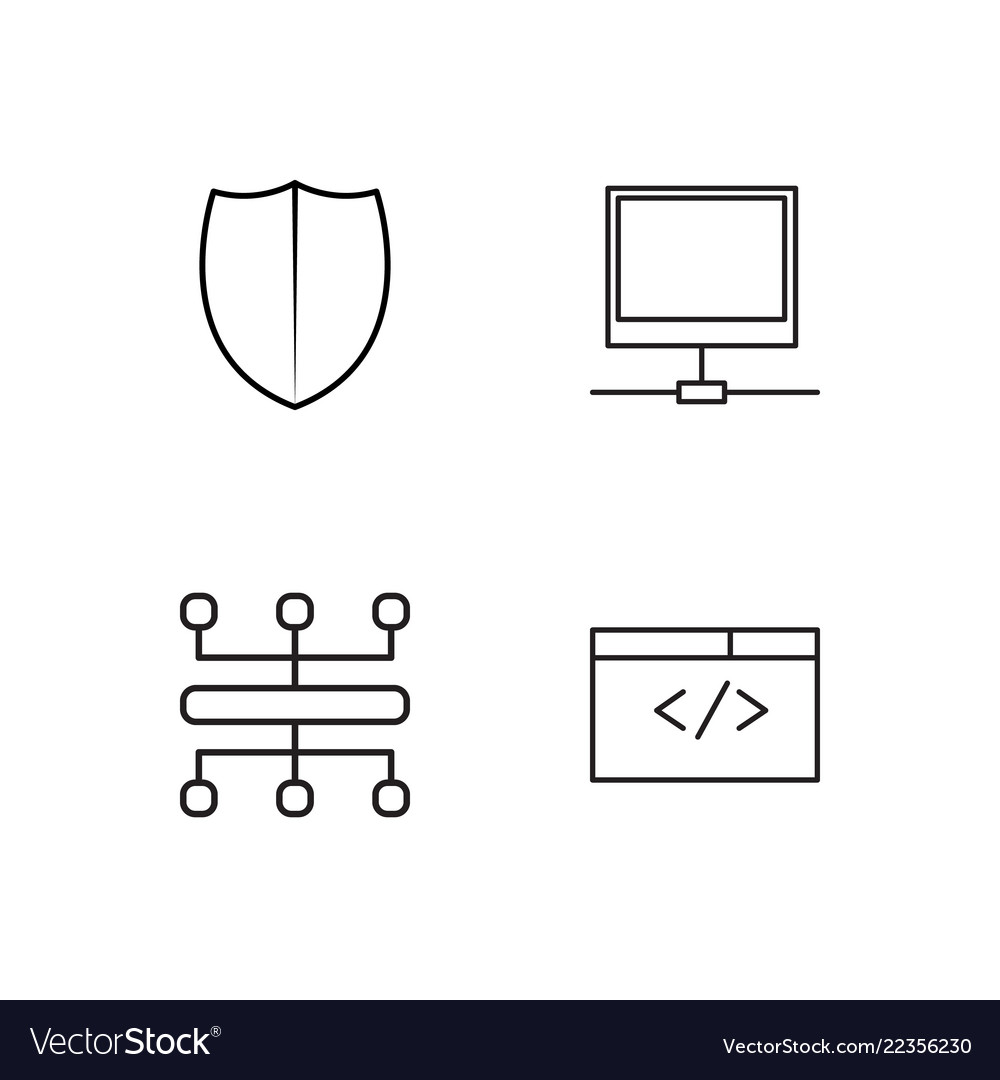 Web simple outlined icons set
