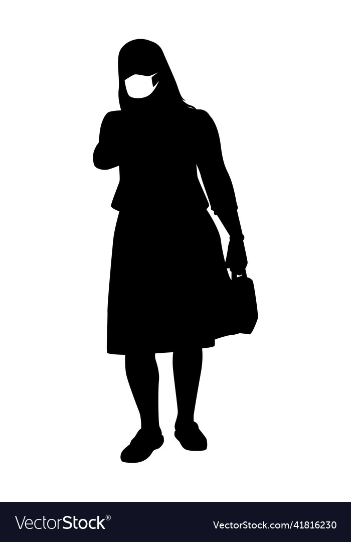 Young woman with mask silhouette Royalty Free Vector Image
