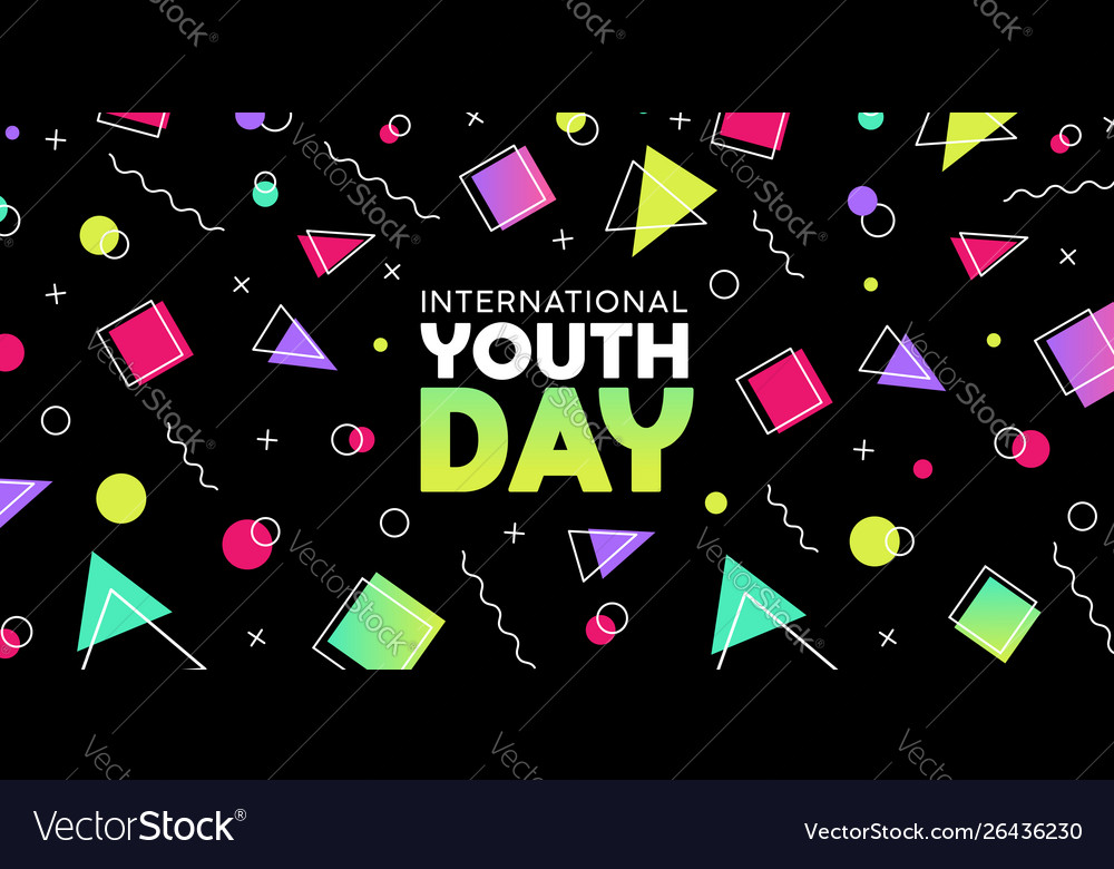 Youth Day Card Abstract 90s Party Decoration Vector Image