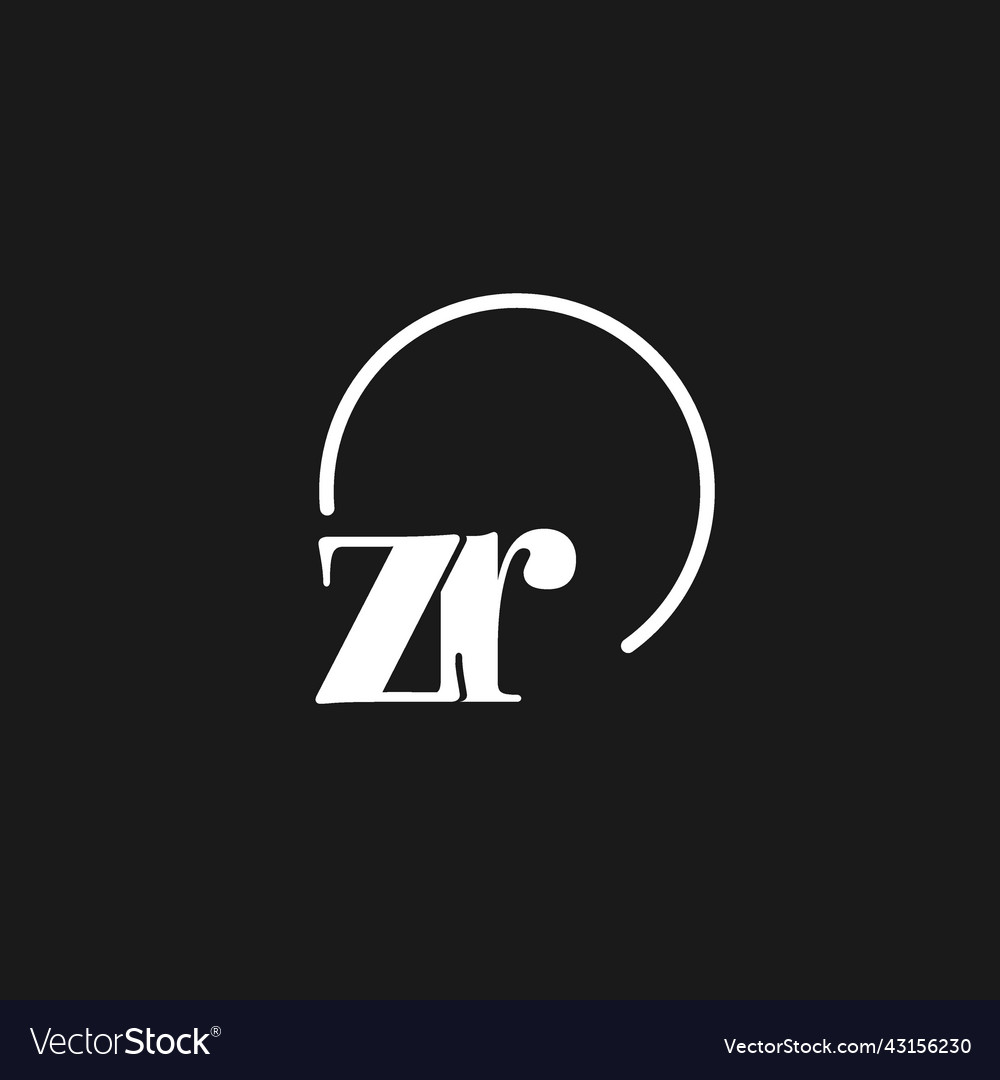 Zr logo initials monogram with circular lines Vector Image Zr logo initials monogram with circular lines