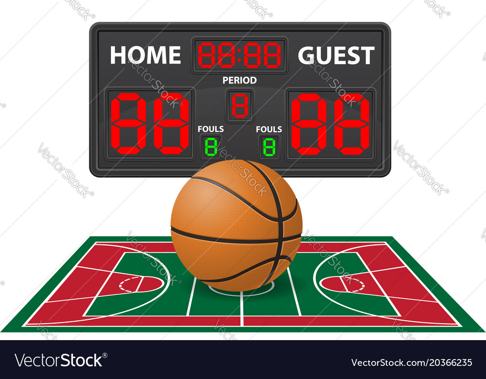 Basketball sports digital scoreboard Royalty Free Vector