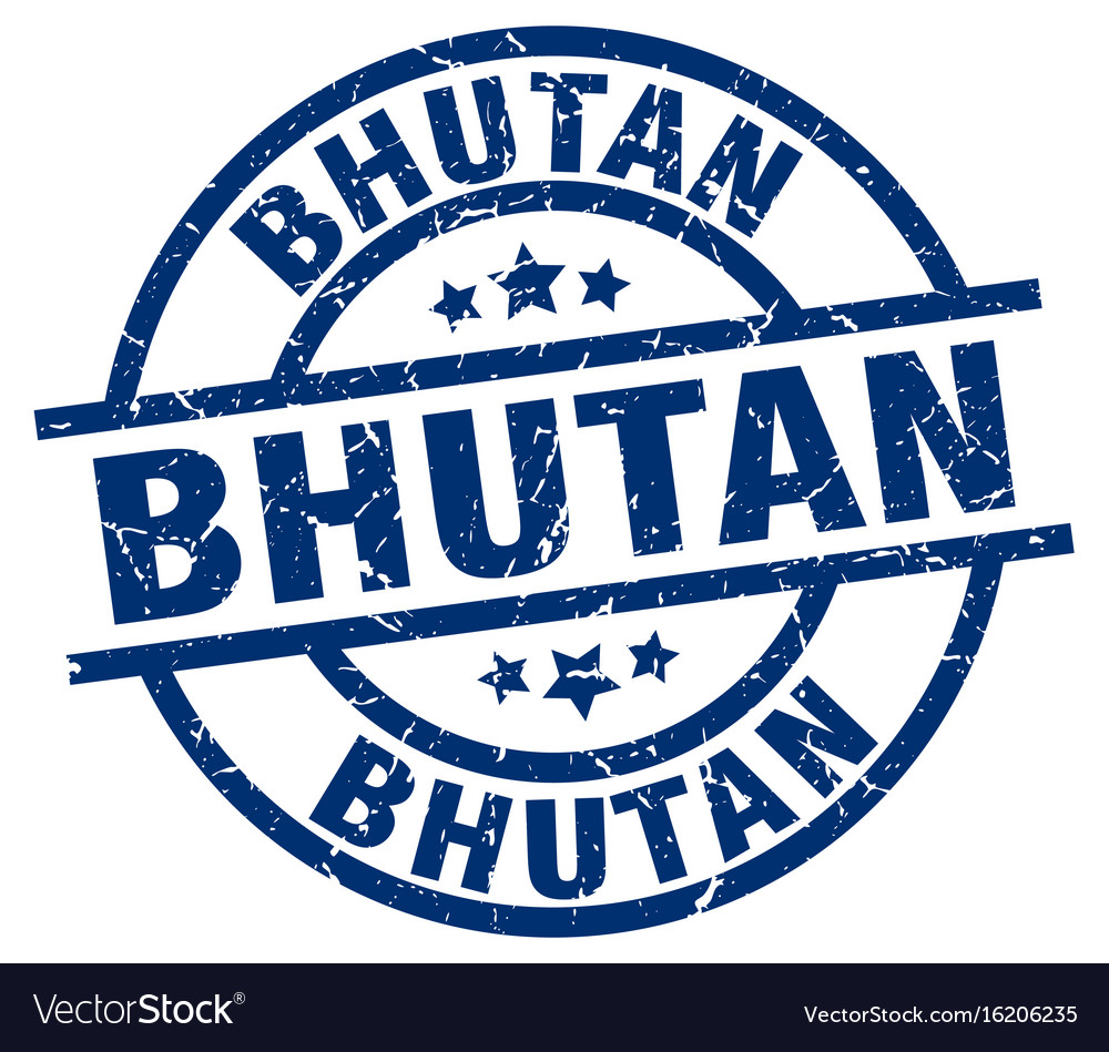 Bhutan blue round grunge stamp Royalty Free Vector Image