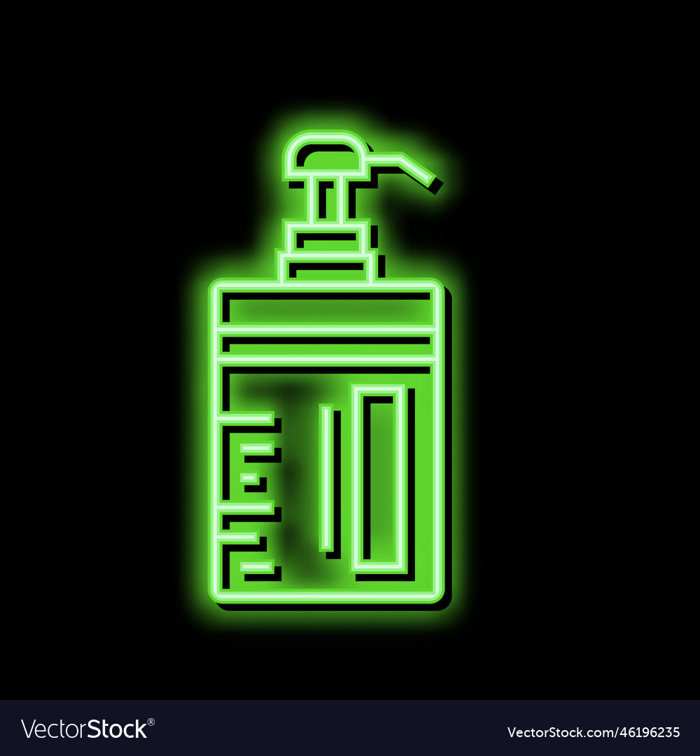 Conditioner keratin bottle with pump neon glow Vector Image