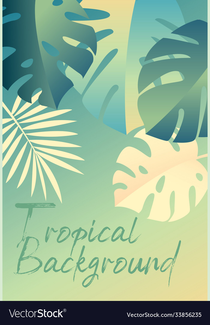 Cover design tropical leaves template