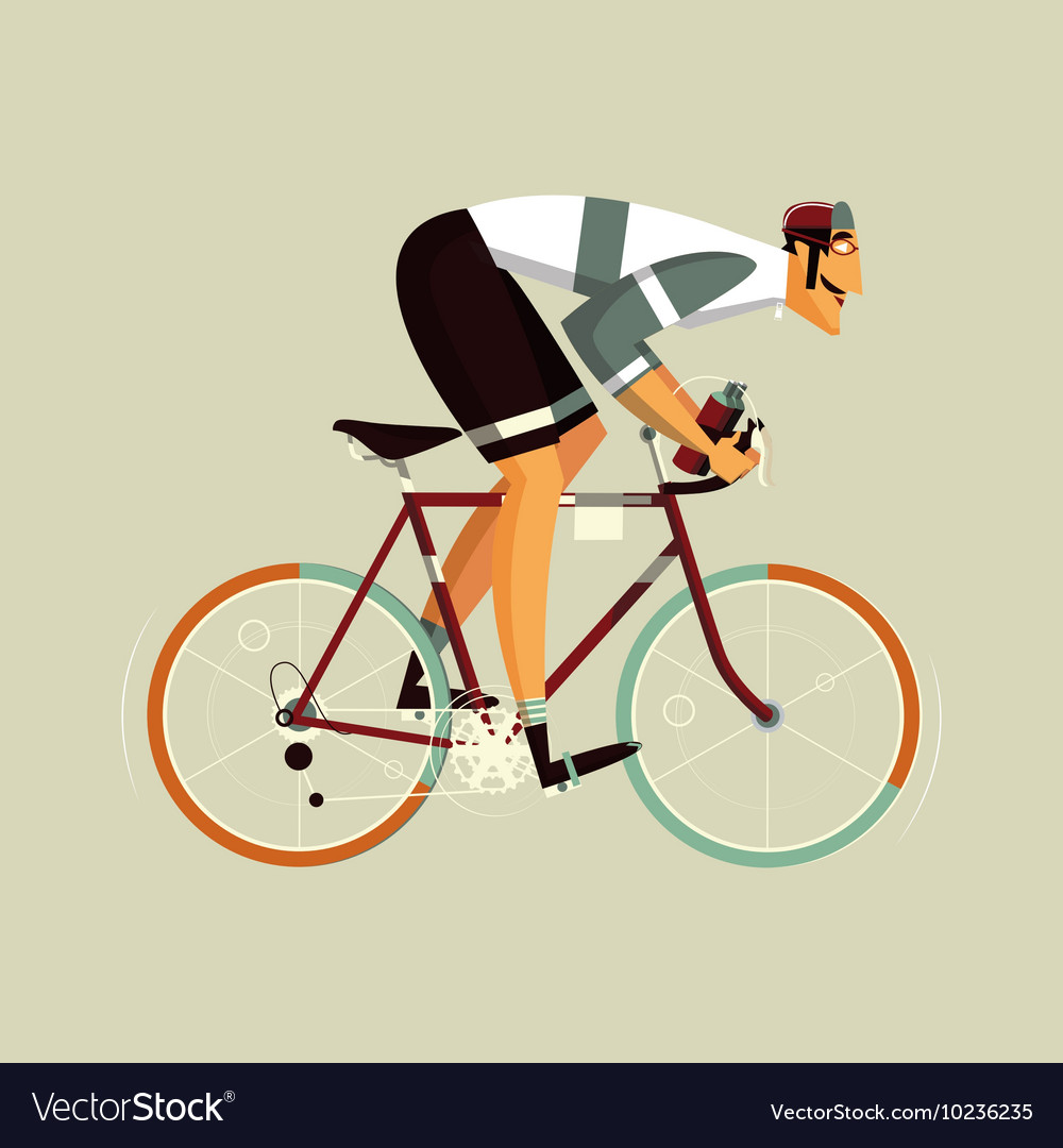 Cyclist athlete cartoon Royalty Free Vector Image