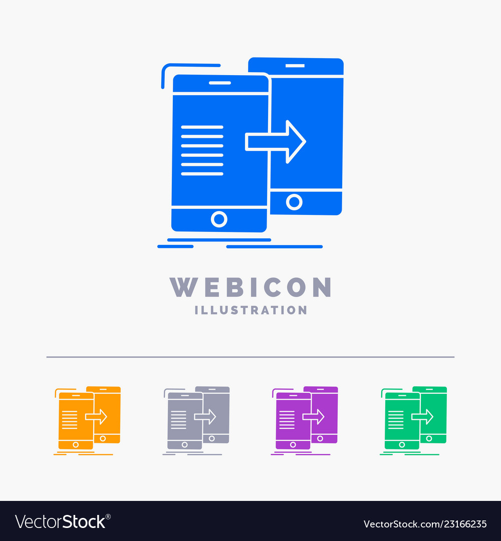 Data sharing sync synchronization syncing 5 color vector image Data sharing sync synchronization syncing 5 color