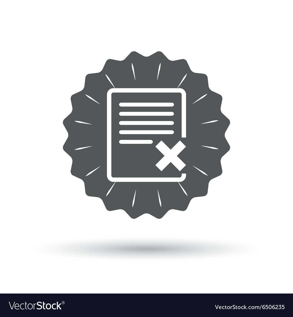 Delete file sign icon remove document symbol
