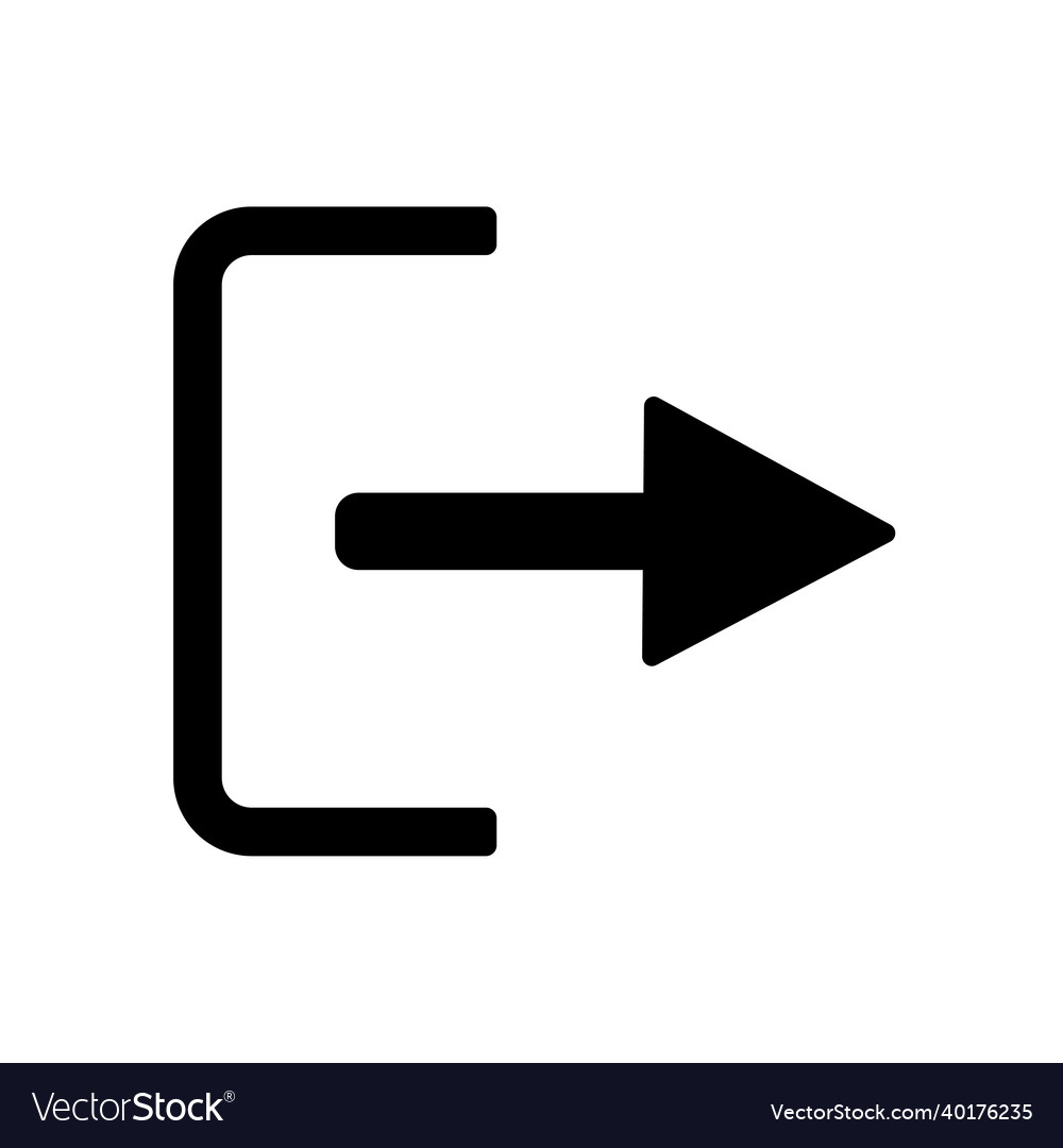 Flat exit icon symbol design