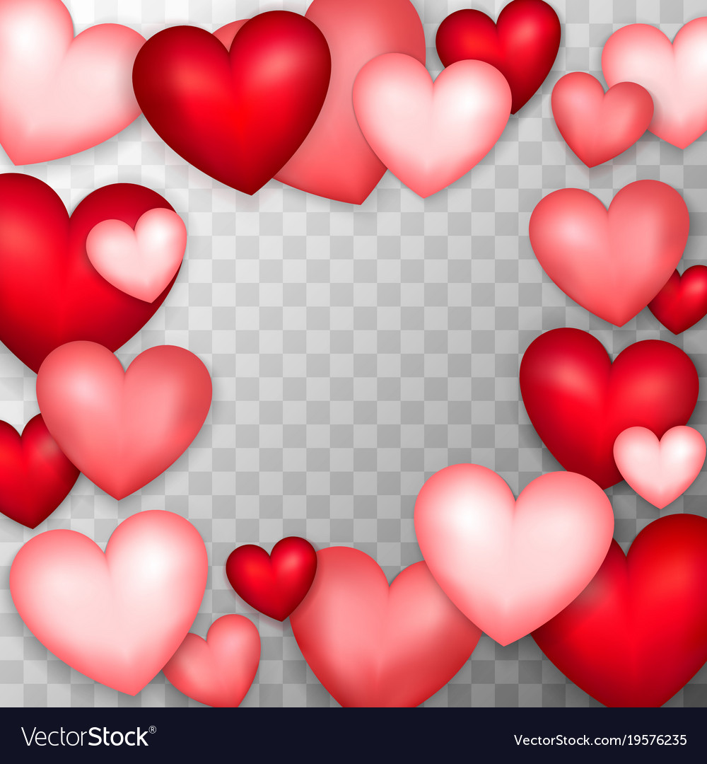 Many Hearts Transparent Background Royalty Free Vector Image