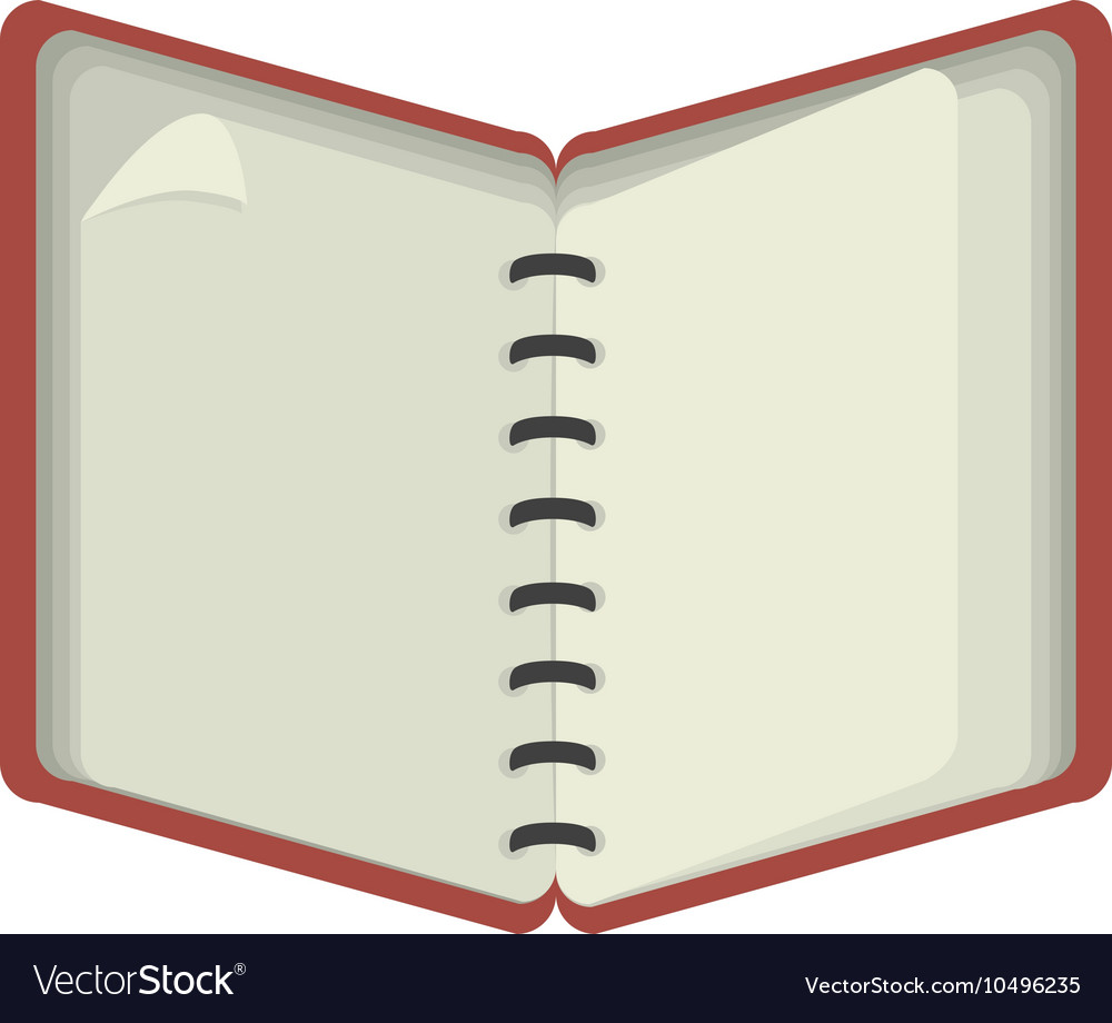 Notebook notepad spiral red isolated