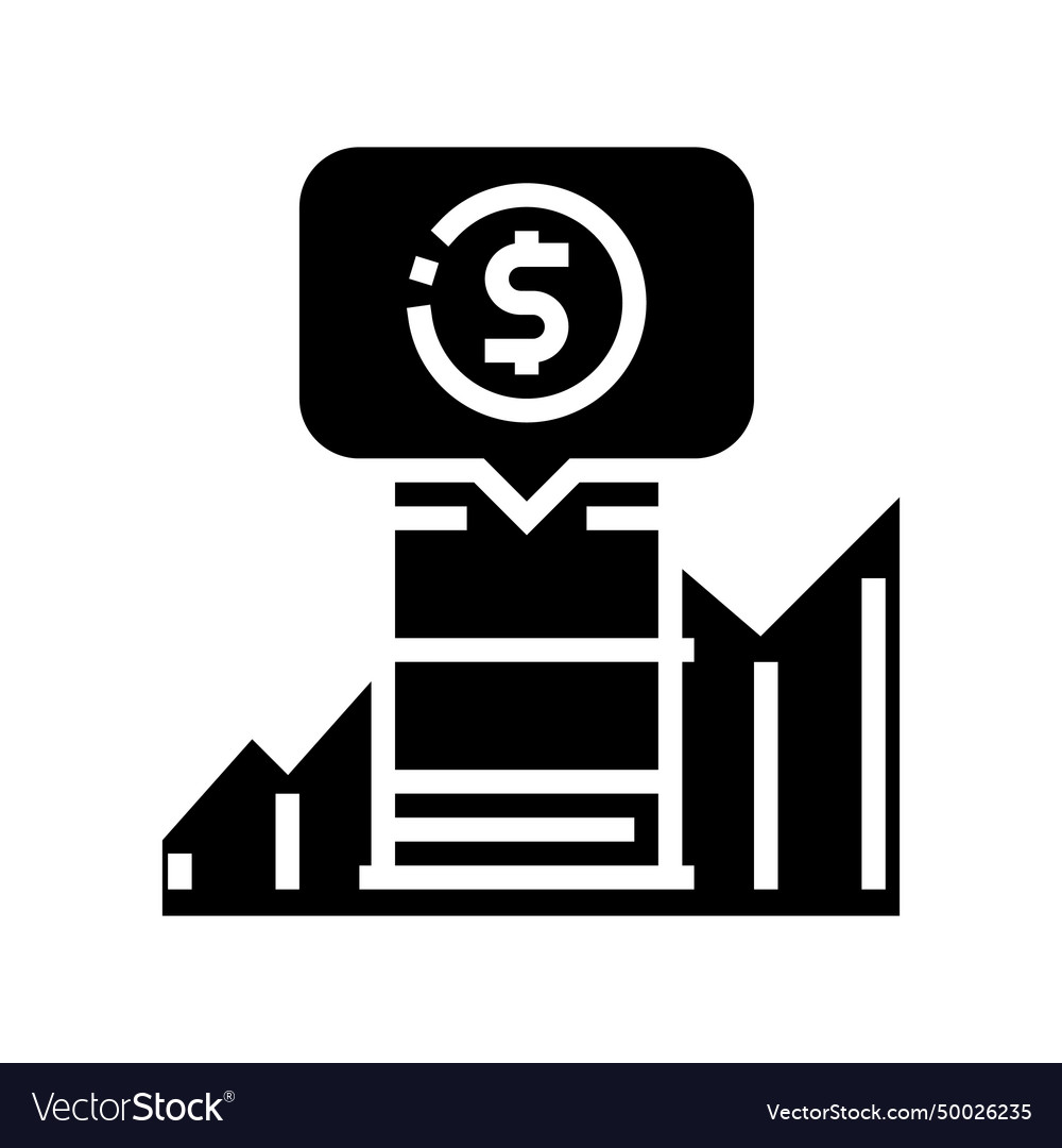 Oil price industry glyph icon