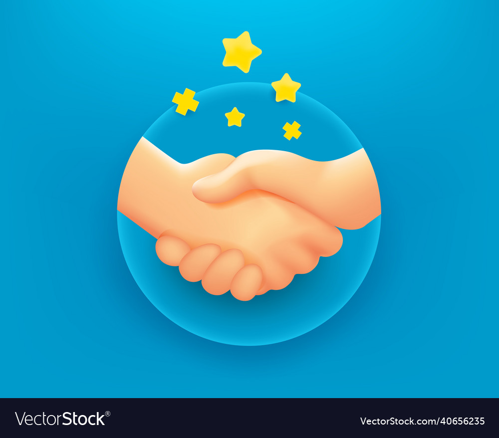 People handshake emoji icon 3d Royalty Free Vector Image