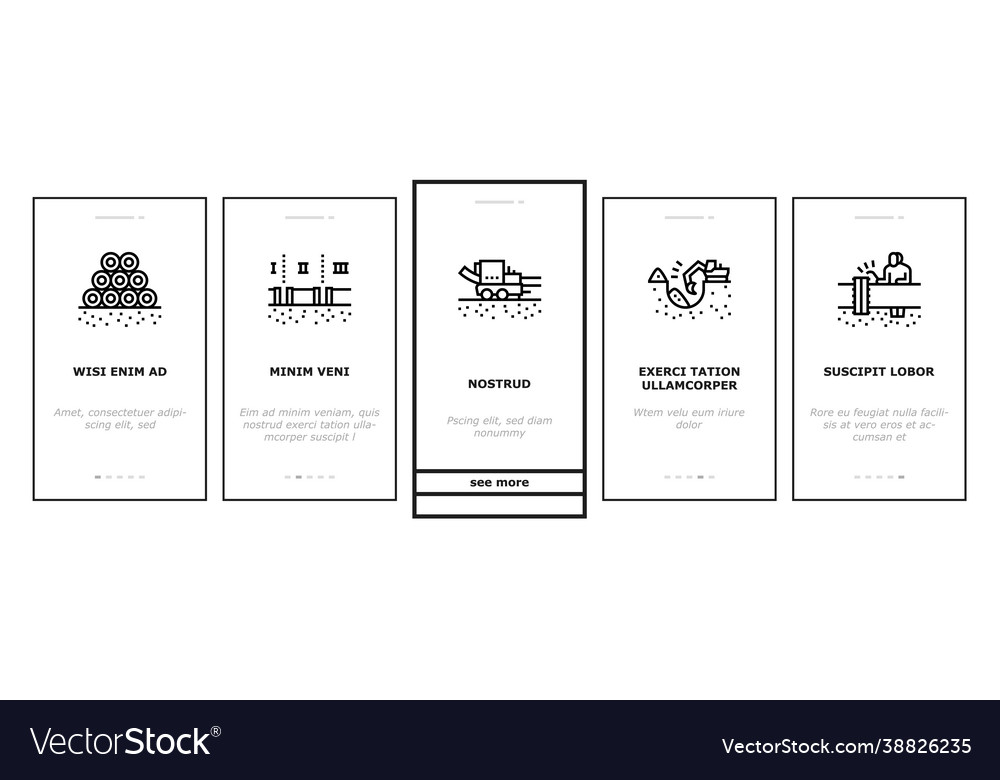 Pipeline construction onboarding icons set