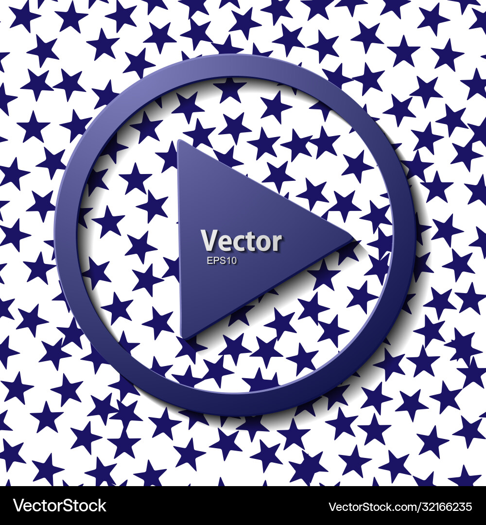 Play button web icon flat design Royalty Free Vector Image
