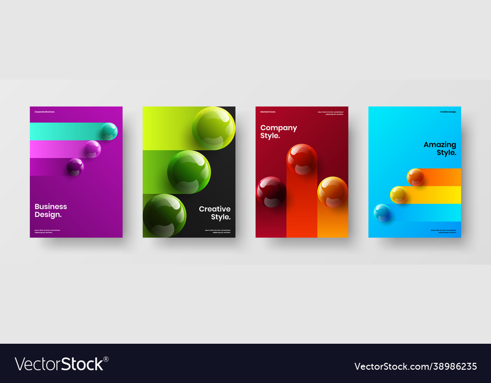 Premium realistic spheres presentation template vector image Premium realistic spheres presentation template