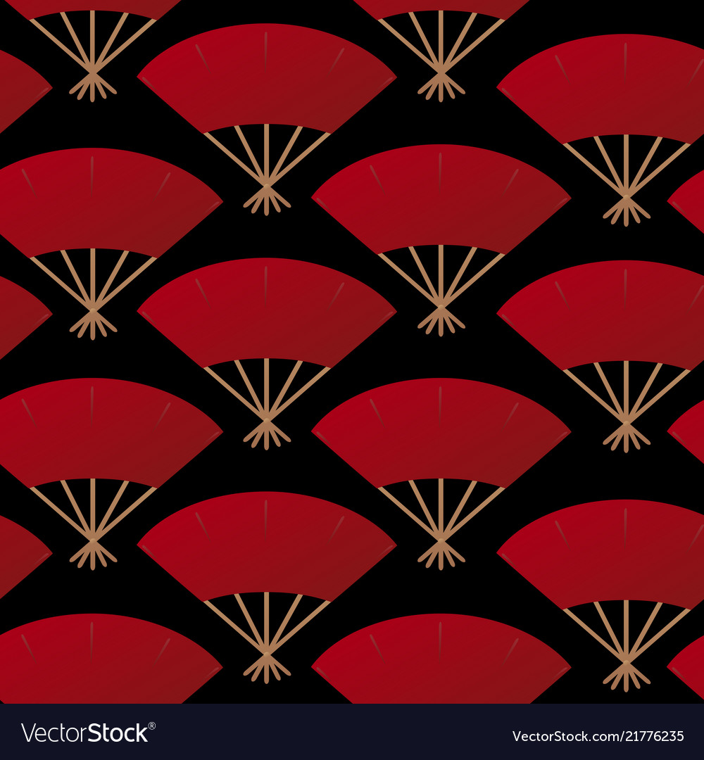 Red fans seamless pattern