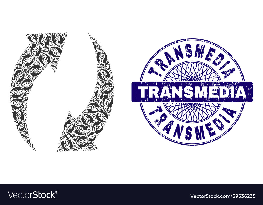 Refresh fractal composition of icons vector image Refresh fractal composition of icons