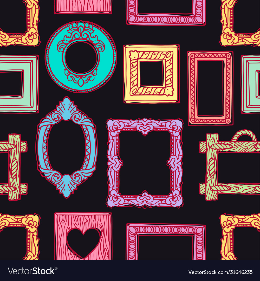 Seamless different colorful frames vector image Seamless different colorful frames