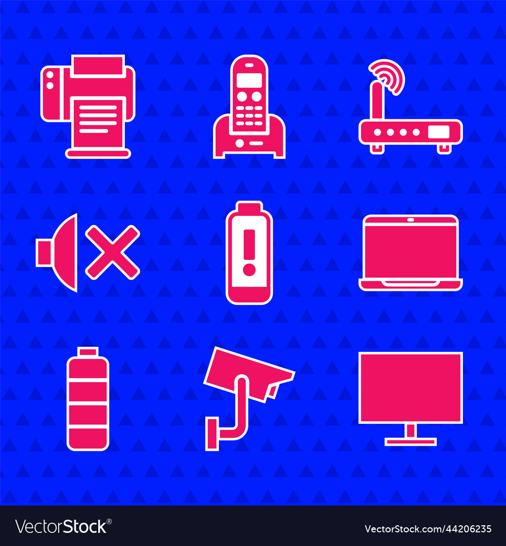 Set battery charge level indicator security vector image Set battery charge level indicator security