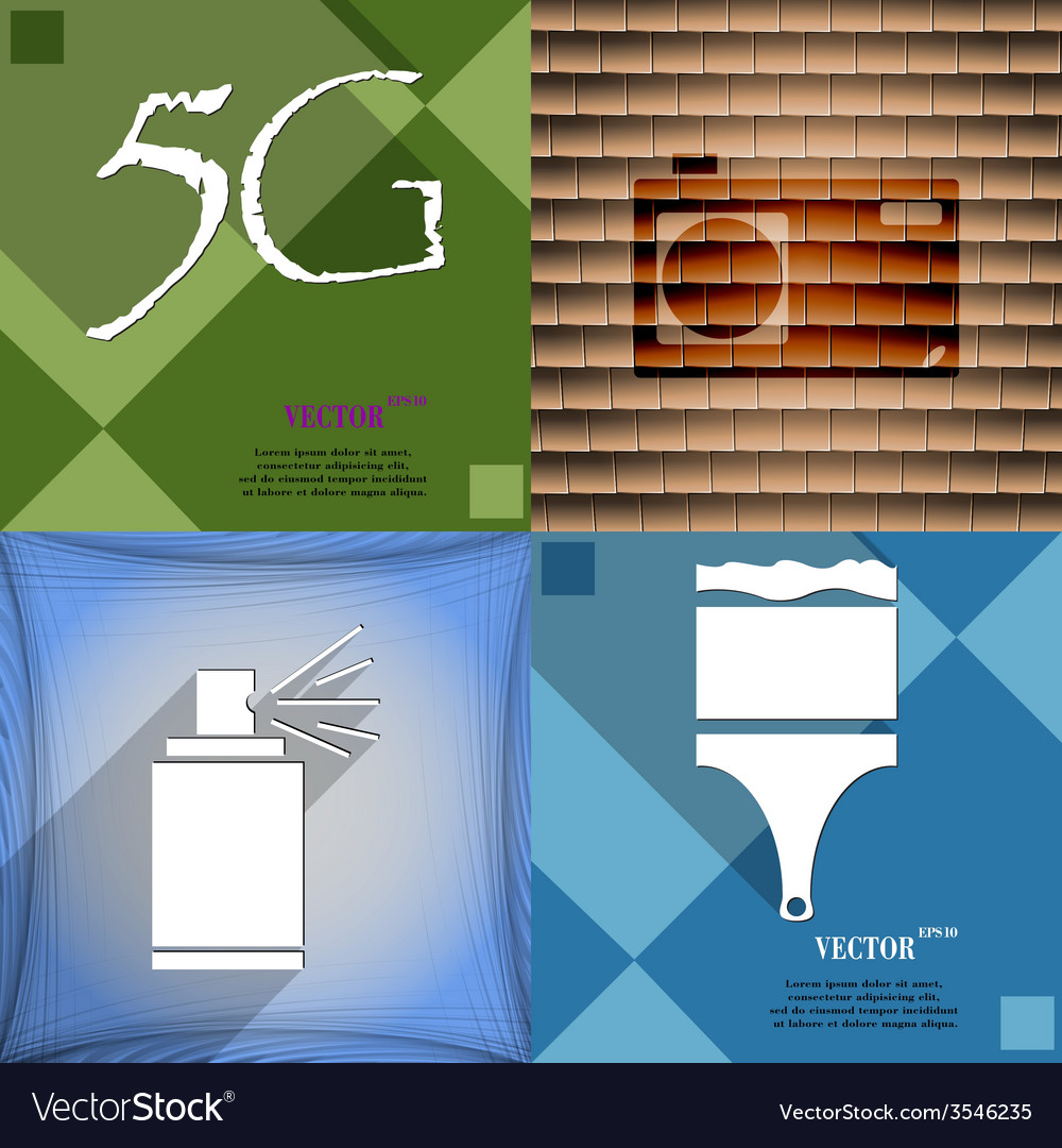 Set of abstract backgrounds with different web