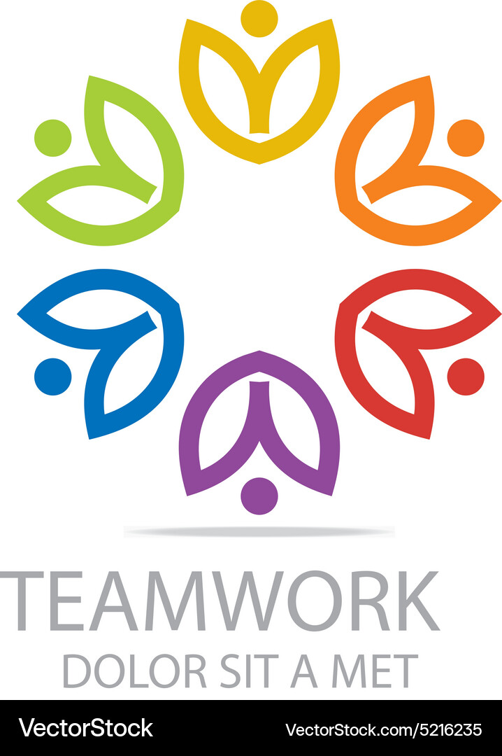Teamwork people human colorful design Royalty Free Vector