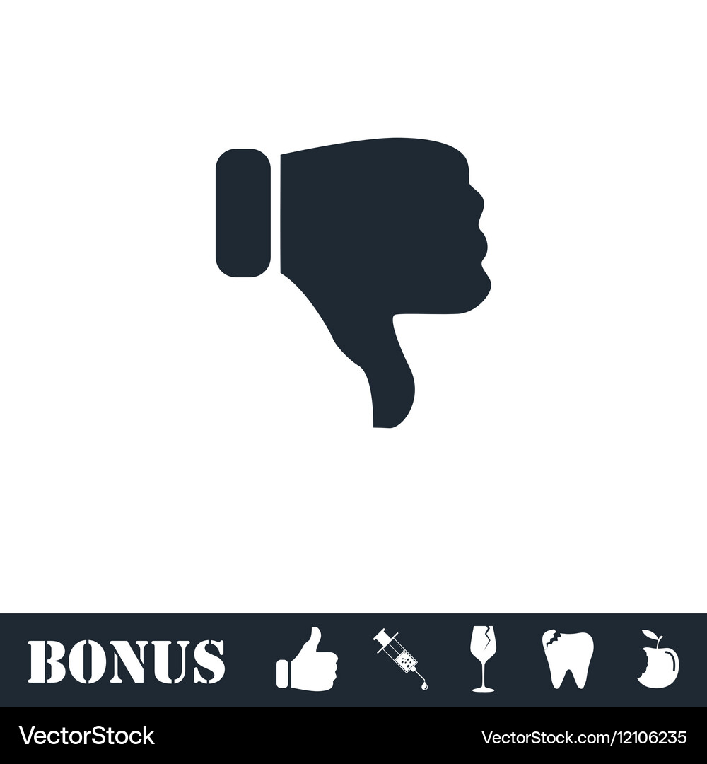 Thumbs down icon flat Royalty Free Vector Image