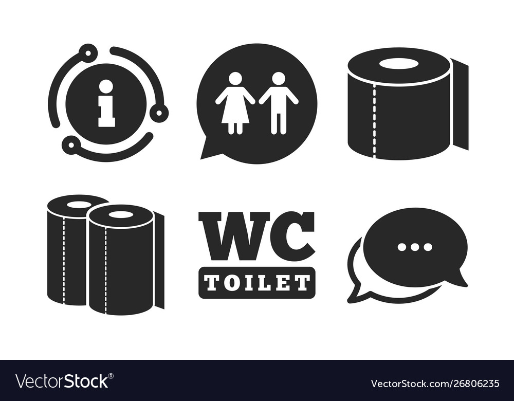 Toilet paper icons gents and ladies room