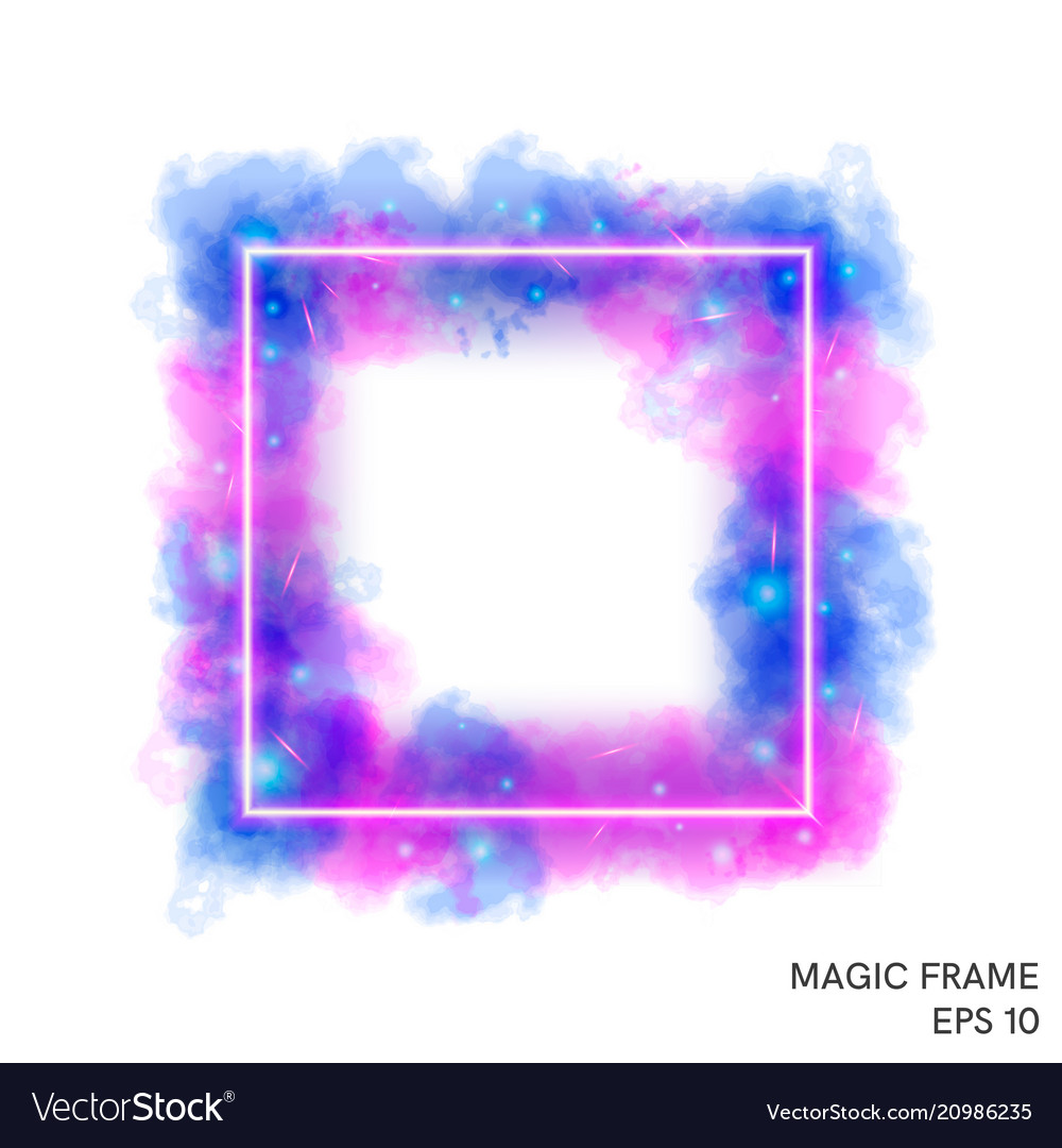 Watercolor Magic Fire Frame With Neon Counter Vector Image