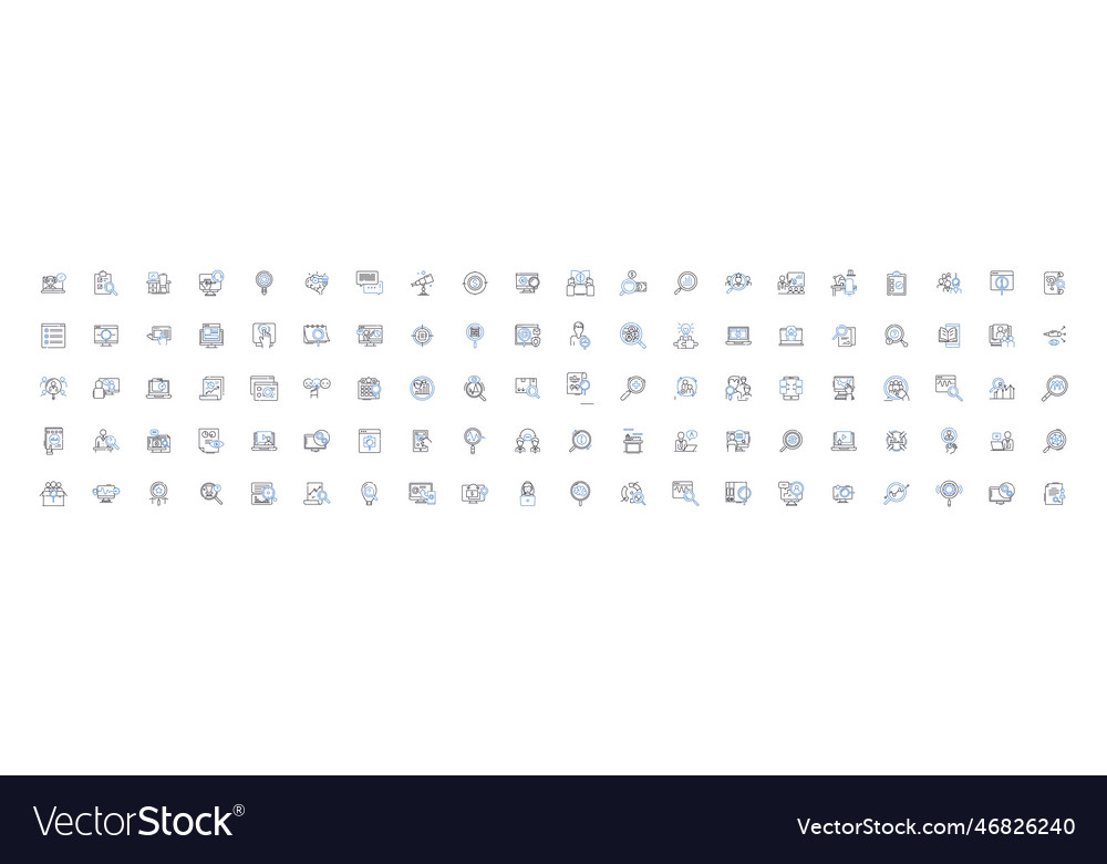 Analysis line icons collection interpretation