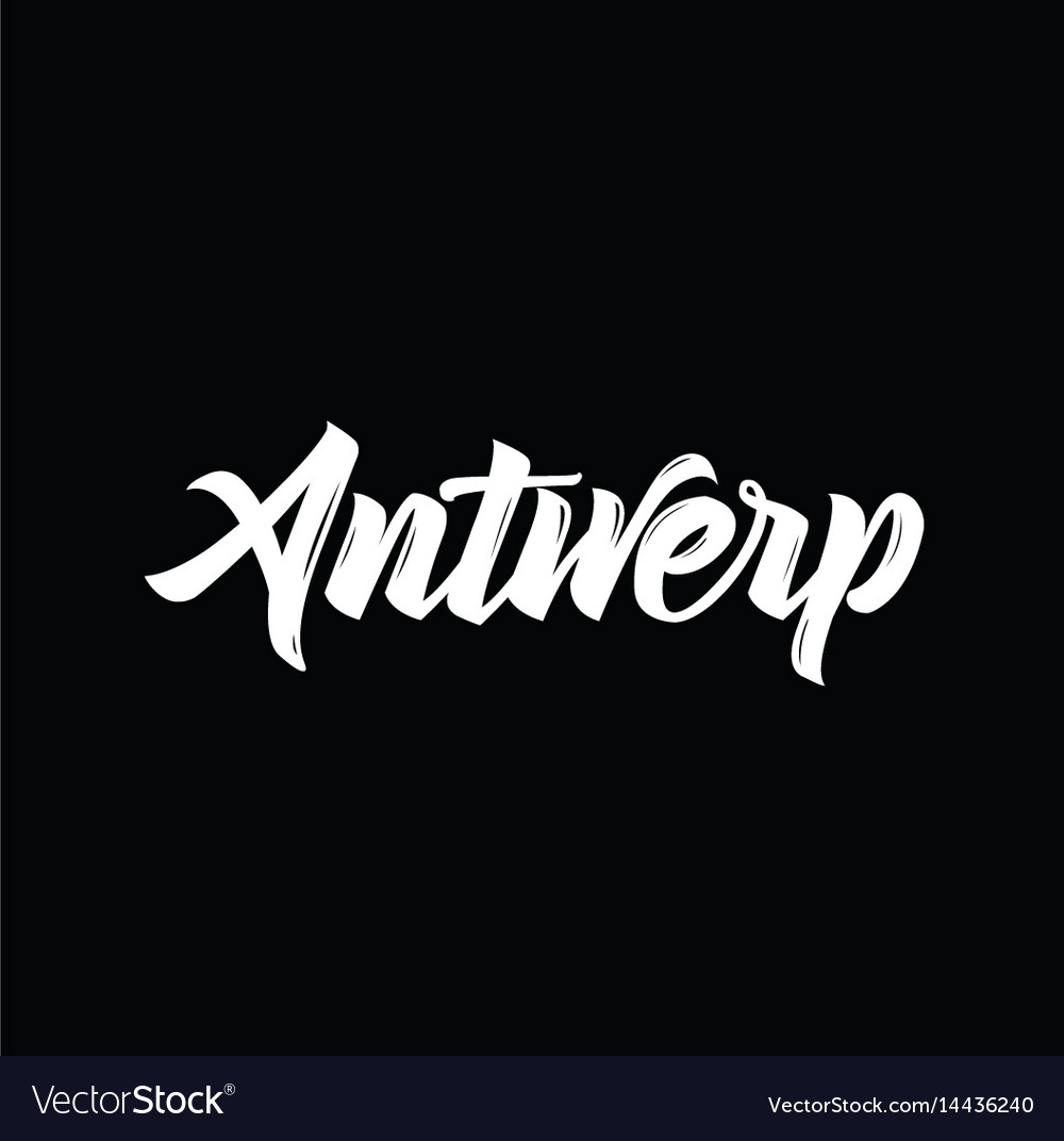 Antwerp text design calligraphy Royalty Free Vector Image