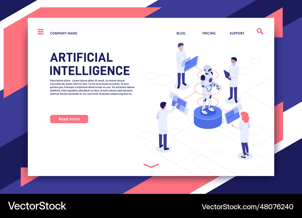 Artificial intelligence development cyborg Vector Image