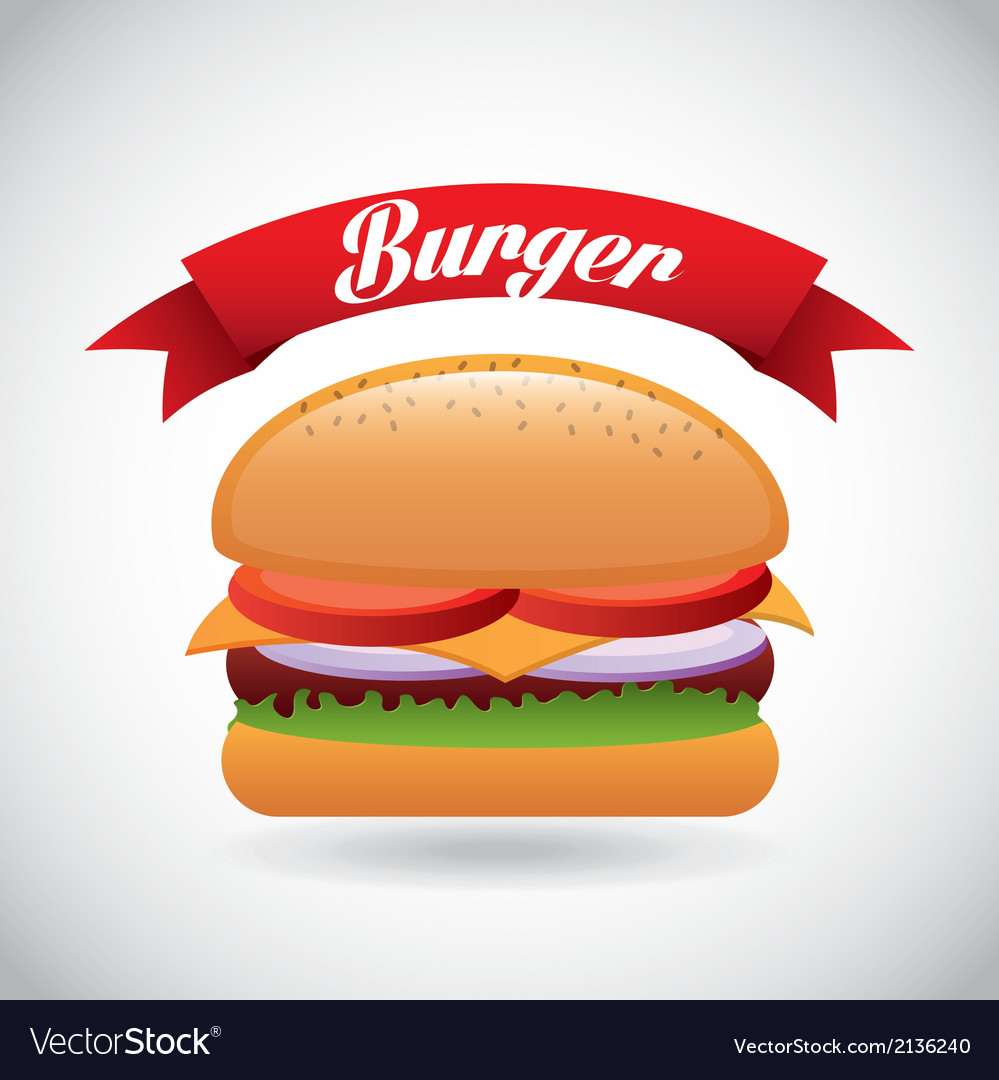 Burger design over gray background