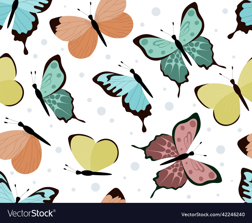 Butterflies seamless pattern
