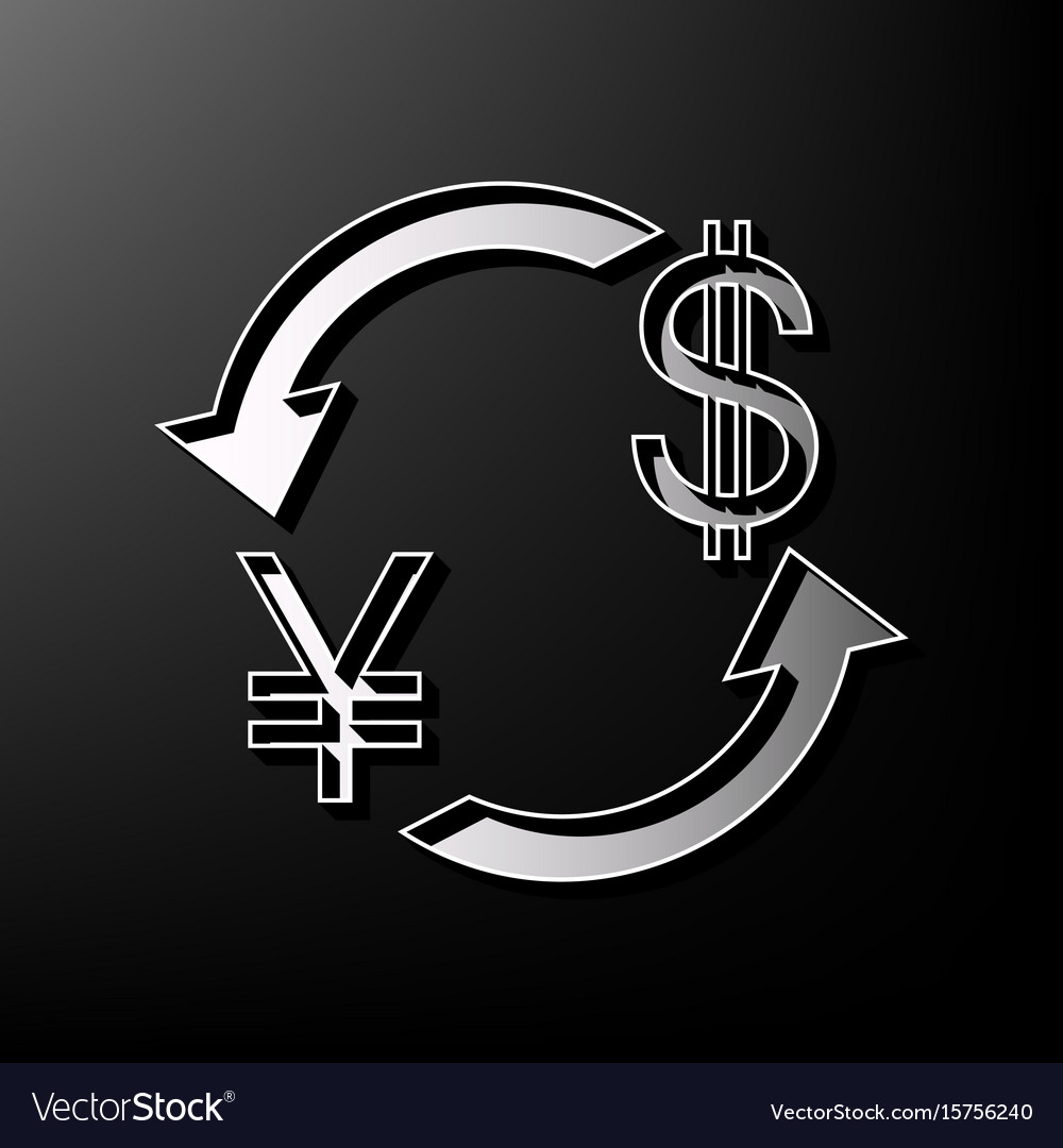 Currency exchange sign japan yen and us dollar