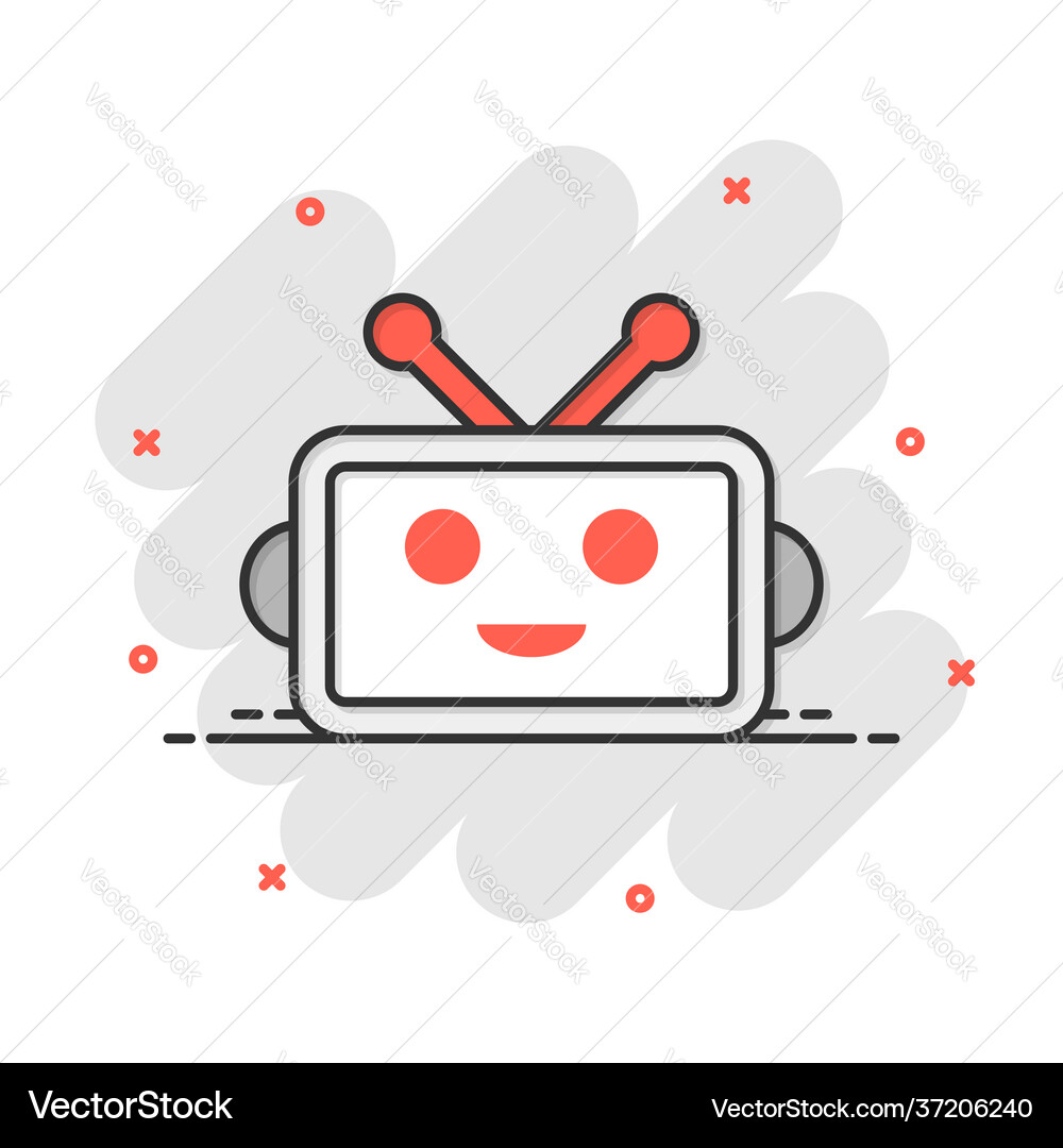 Cute Robot Chatbot Icon In Comic Style Bot Vector Image