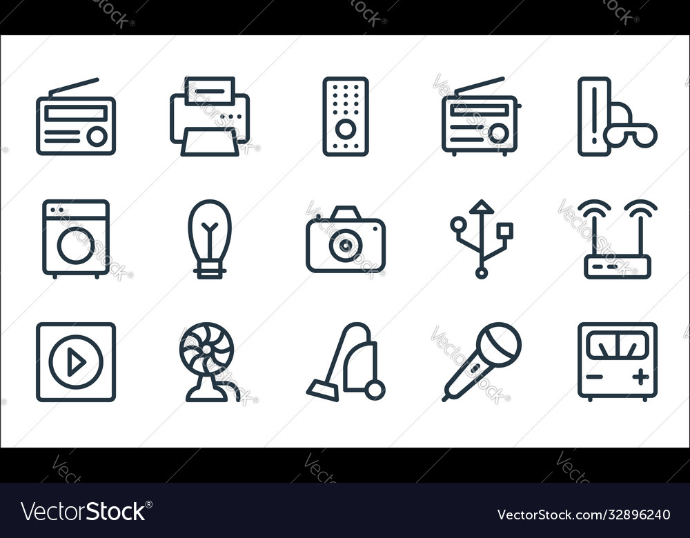 Electronics line icons linear set quality