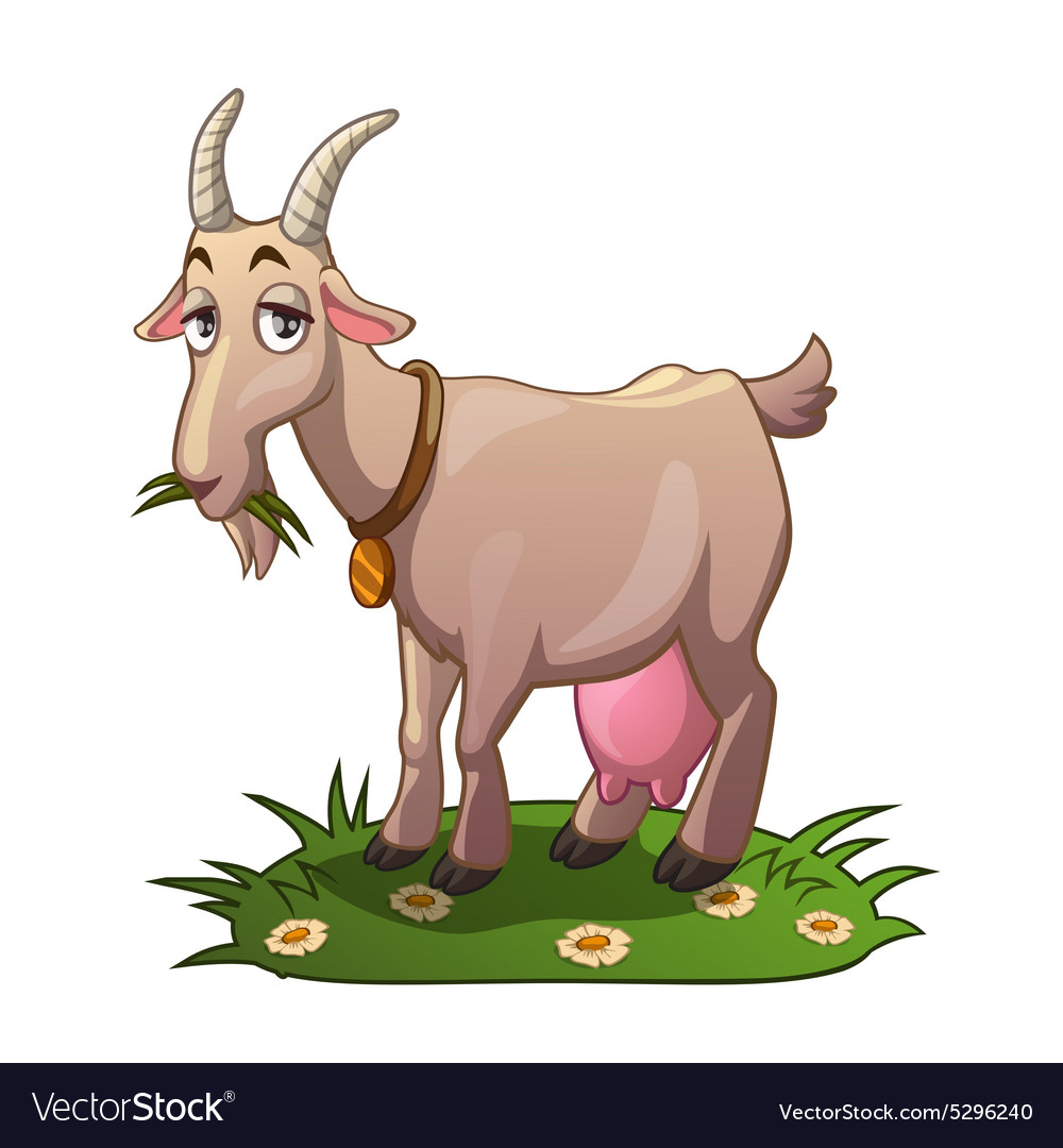 Funny Cartoon Goat Royalty Free Vector Image Vectorstock 