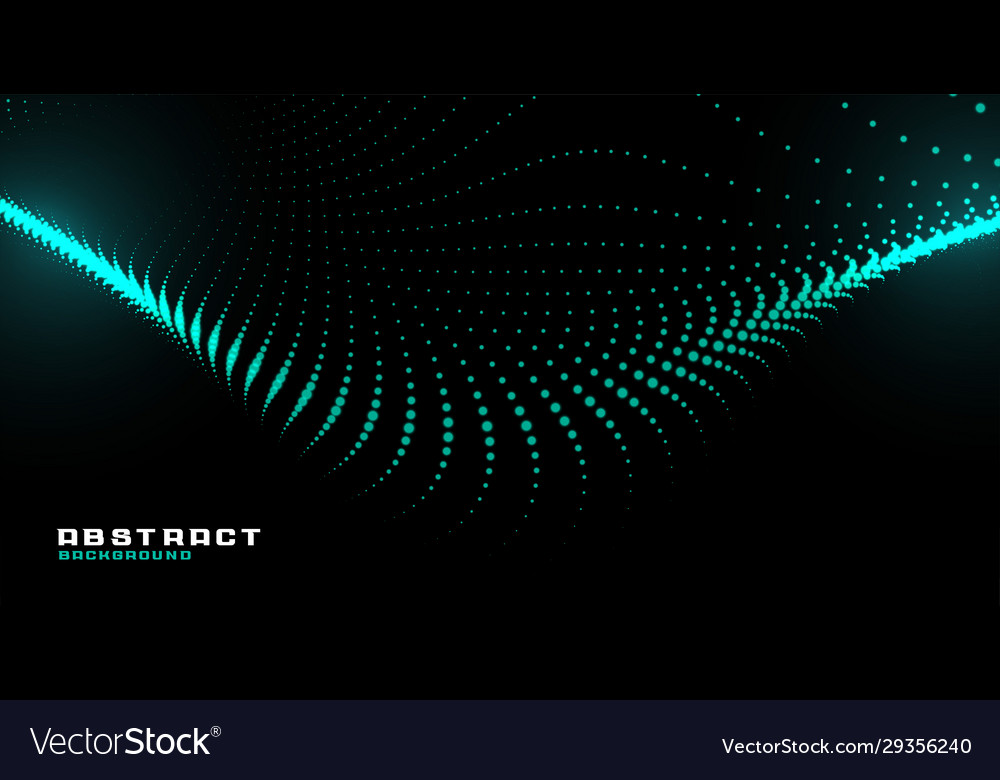 Glowing abstract particle wave technology vector image Glowing abstract particle wave technology