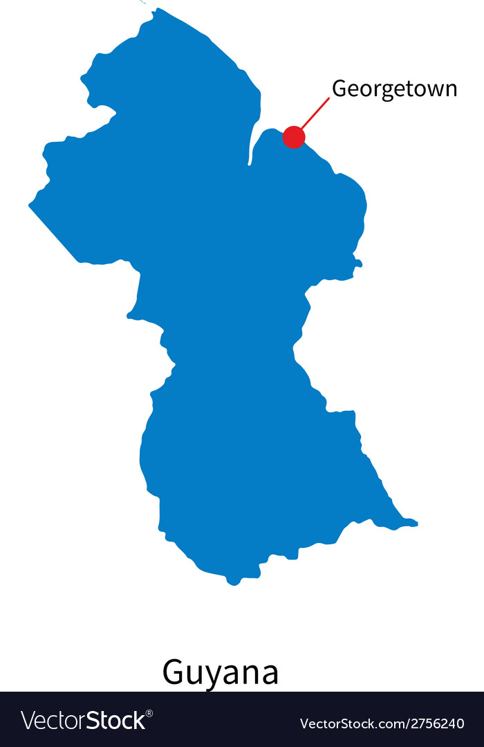 Guyana Map with Georgetown