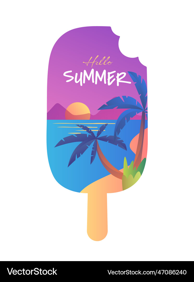 Hello summer poster Royalty Free Vector Image - VectorStock