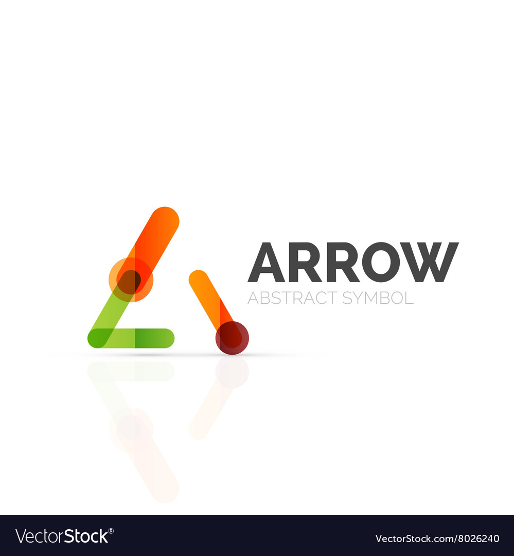 Linear arrow abstract logo connected multicolored