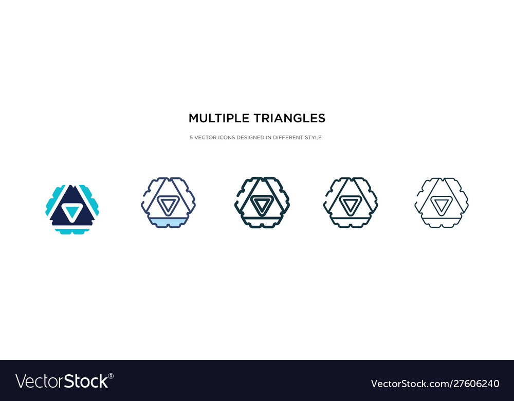 Multiple triangles inside hexagon icon vector image Multiple triangles inside hexagon icon